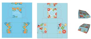 花卉花枝卡通风格飞机盒