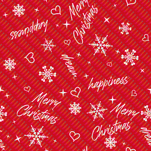 红色圣诞雪花爱心图案