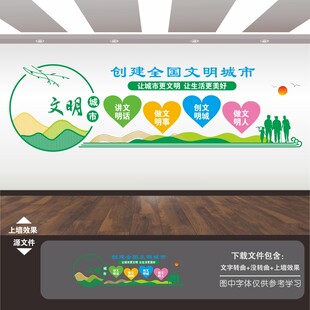 创文创建文明城市标语文化墙