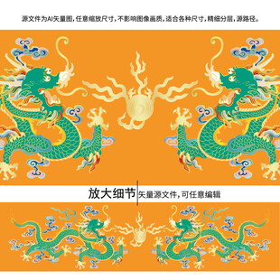 双龙戏珠彩龙祥瑞龙标签龙包装