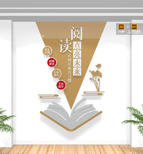 竖版阅读文化墙