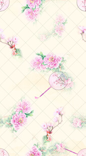 中式花卉图案背景纹理