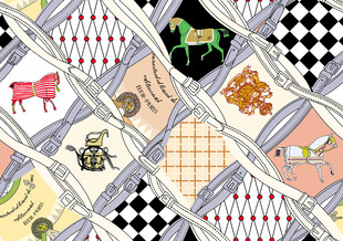 复古风扑克牌图案拼接