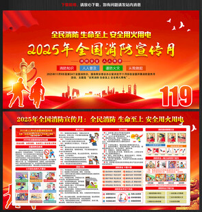 2025年消防月展板宣传栏