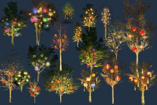 节日亮化树模 节日亮化素材 