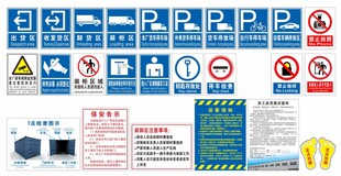 装货区 卸货区 标识牌