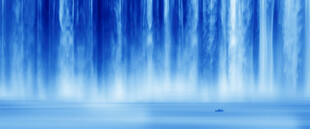 高山流水瀑布山水图