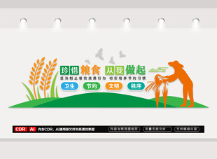 珍惜粮食文化墙