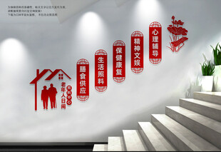 老年人日间照料中心楼梯文化墙