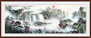 八方聚财山水画