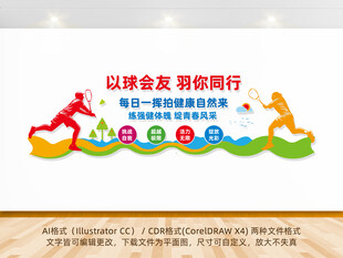羽毛球运动文化墙