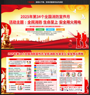 2025消防月宣传栏
