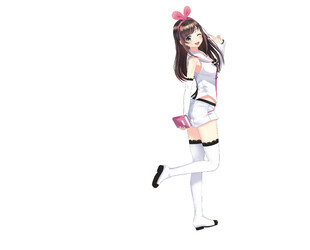 可爱二次元少女舞蹈姿态