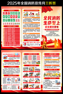 2025全国消防宣传月三折页