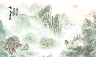 意境水墨山水画