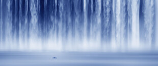 瀑布山水画幕墙