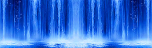 梦幻蓝色瀑布背景图