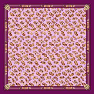 复古佩斯利腰果花丝巾方巾设计图