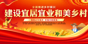 建设宜居宜业和美乡村背景展板