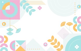 多彩几何花卉装饰图案