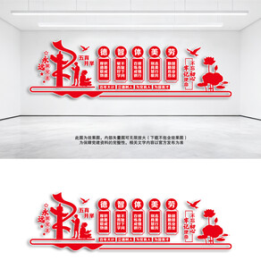 五育并举校园文化墙