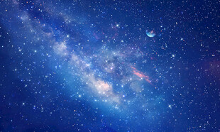 蓝色宇宙星空背景图灯箱