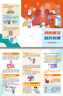 预防肺炎知识科普三折页