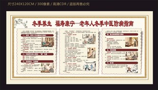 老年人冬季中医防病指南宣传栏