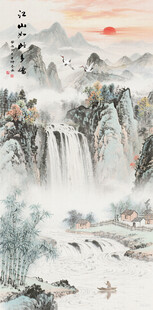 竖幅玄关山水画