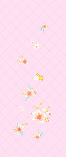 粉色背景上的多彩小花