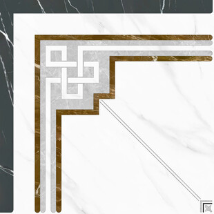 中式大理石角花装饰图案