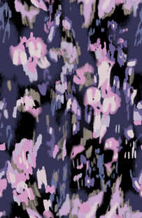 大牌梦幻粉紫花卉图案