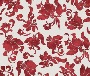 大牌红色花卉图案