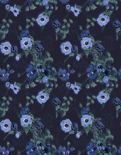 大牌蓝花植物图案