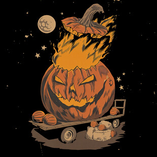 万圣节南瓜篝火奇幻场景