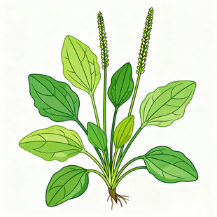 车前草矢量插画素材