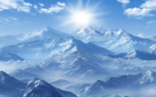 雪山风景背景墙画壁纸