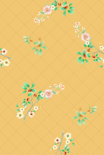 黄色底花卉图案装饰图