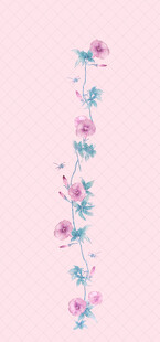 粉色花卉藤蔓装饰图案