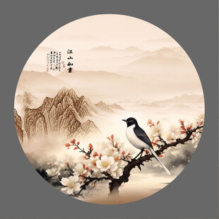 圆形山水画