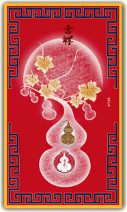 中式红色葫芦吉祥装饰图