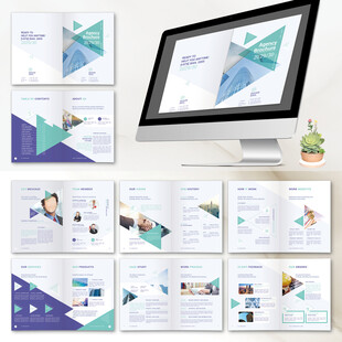 摄影作品集方形画册indd模板