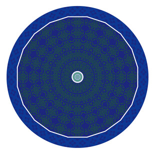 圆形蓝绿色古典花纹