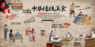 饮食文化背景墙