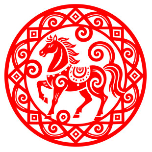 马年剪纸窗花