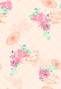 粉色花卉图案背景设计