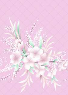 粉色花卉装饰图案