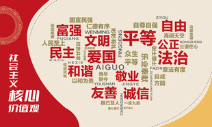 核心价值观爱心文字矢量社区公益