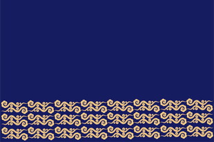 深蓝背景金色花纹装饰图