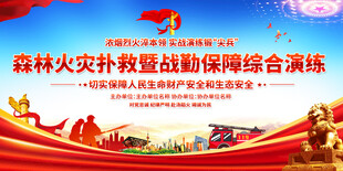 森林火灾扑救综合演练背景展板